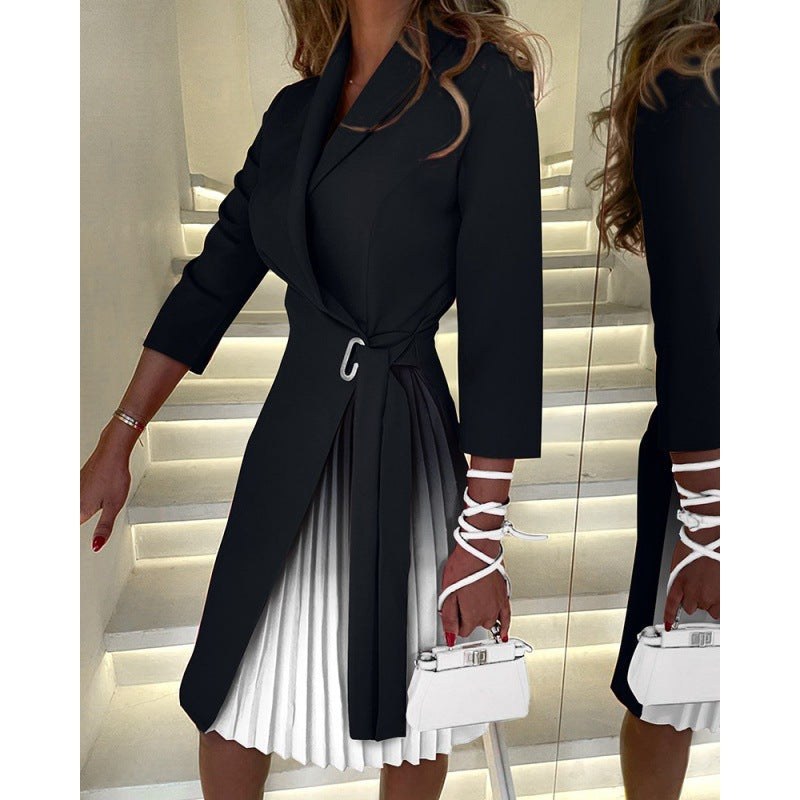 Theophila | Women's Elegant Dress in Black White Tie Dye