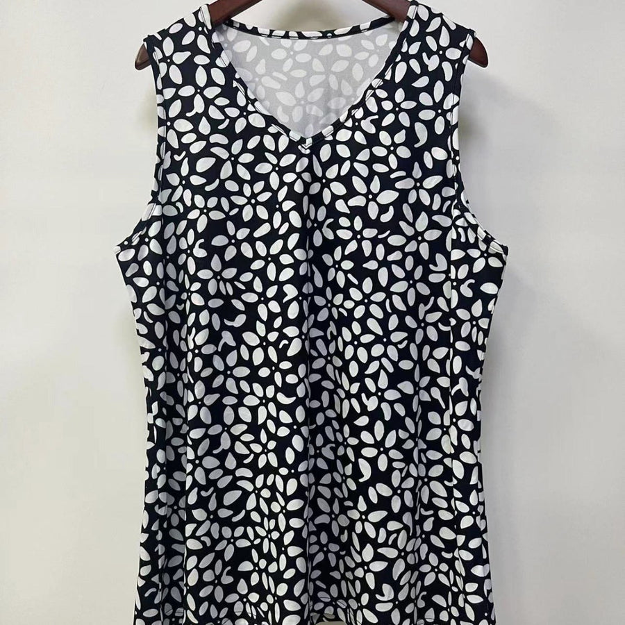 Thessalie | Women's Sleeveless Pockets Floral Top