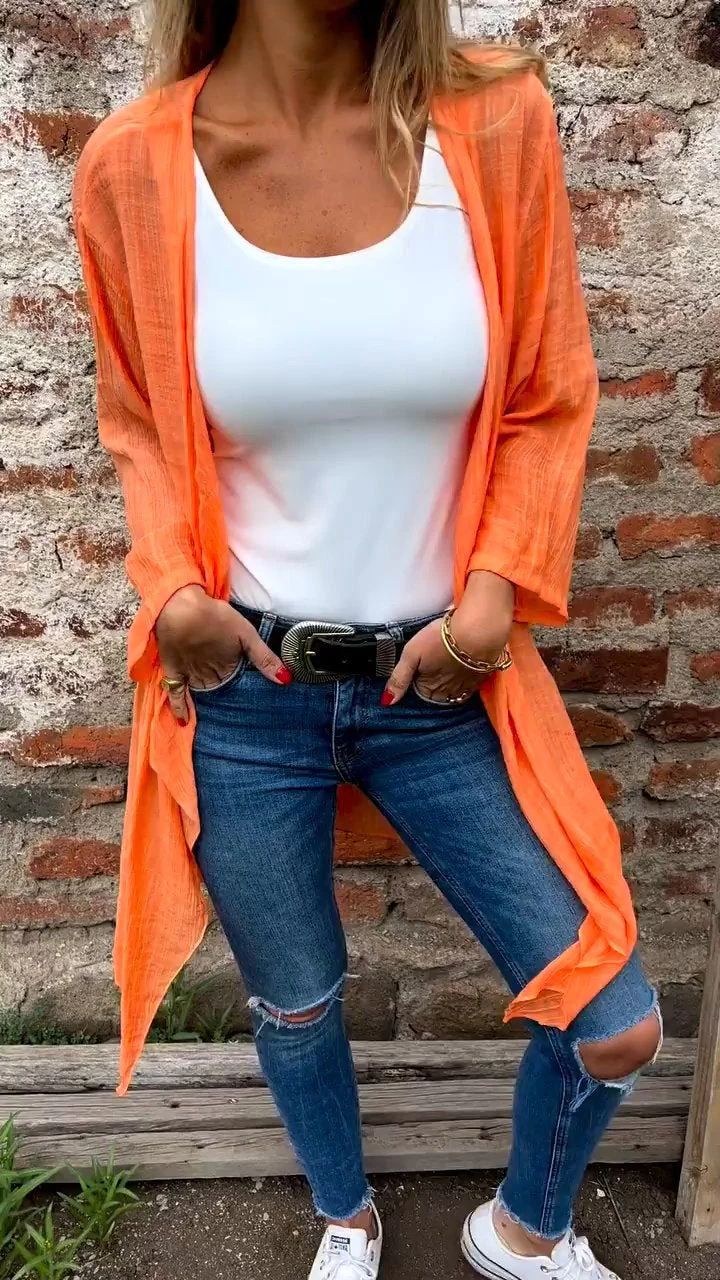 Thomasina | Women's Long Sleeve Jacket in Orange