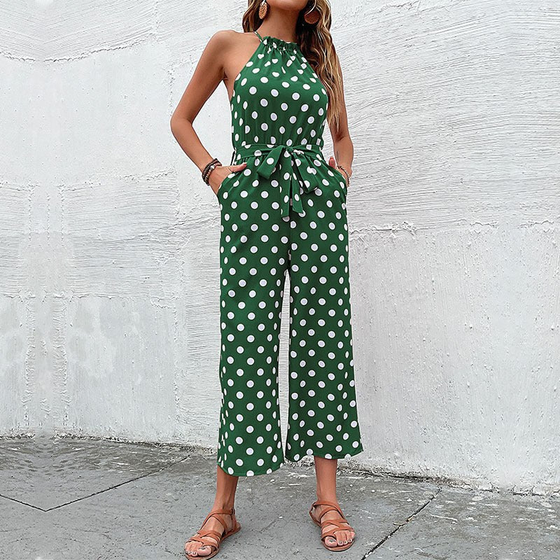 Tiffania | Women's Tie Belt Belted Elegant Fashionable Jumpsuit