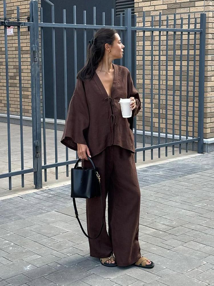 Tilly | Women's Two-Piece Set in Brown