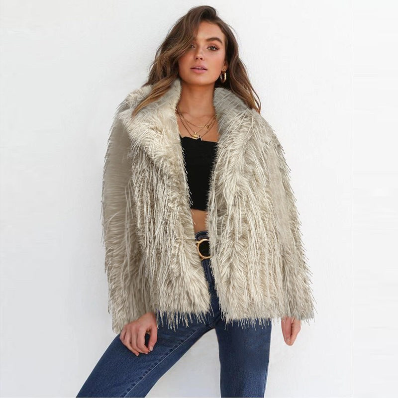 Tirza | Women's Faux Fur Elegant Blazer in Gray