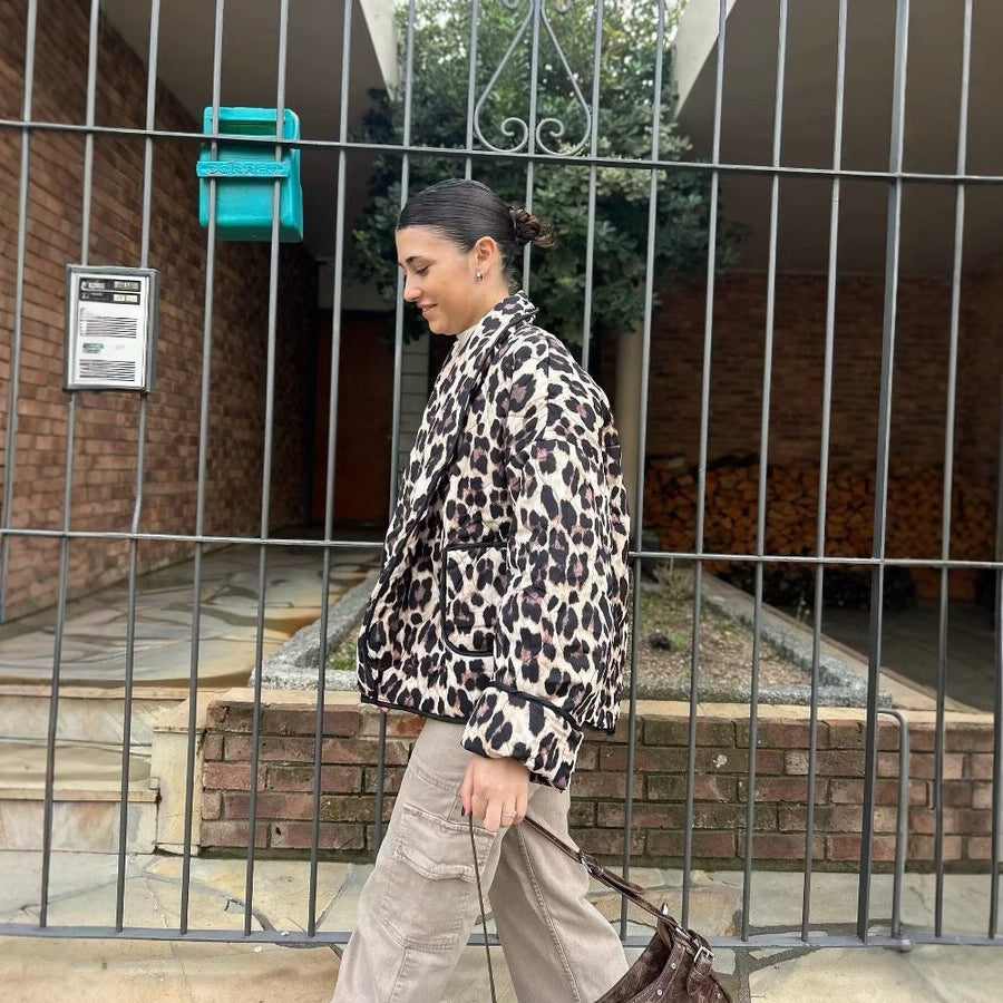 Tirzah | Women's Leopard Print Pockets Jacket