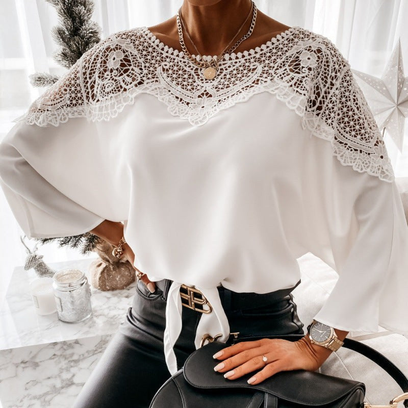 Toinette | Women's Lace Elegant Blouse in White