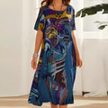 Topaz | Women's Bold Abstract Pattern Midi Dress