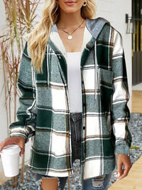 Tryphena | Women's Drawstring Hooded Casual Shirt in Dreifarbig