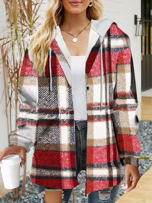 Tryphena | Women's Drawstring Hooded Casual Shirt in Musterelf