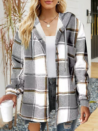 Tryphena | Women's Drawstring Hooded Casual Shirt in Patterned Vier