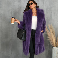 Tullia | Women's Elegant Faux Fur Coat in Purple