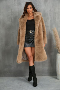 Tullia | Women's Elegant Faux Fur Coat in Purple