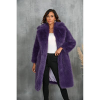 Tullia | Women's Elegant Faux Fur Coat in Purple