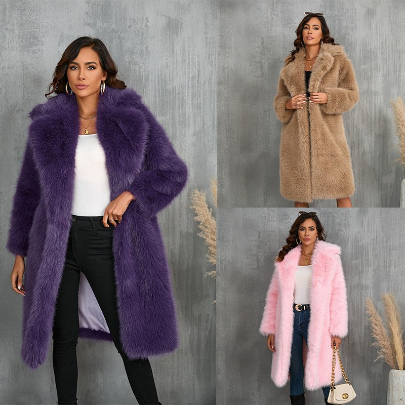Tullia | Women's Elegant Faux Fur Coat in Purple