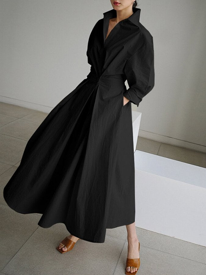 Ulla | Women's Collared Long Sleeve Maxi Dress