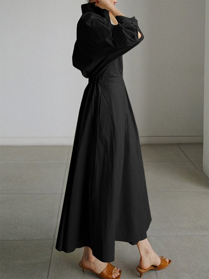 Ulla | Women's Collared Long Sleeve Maxi Dress
