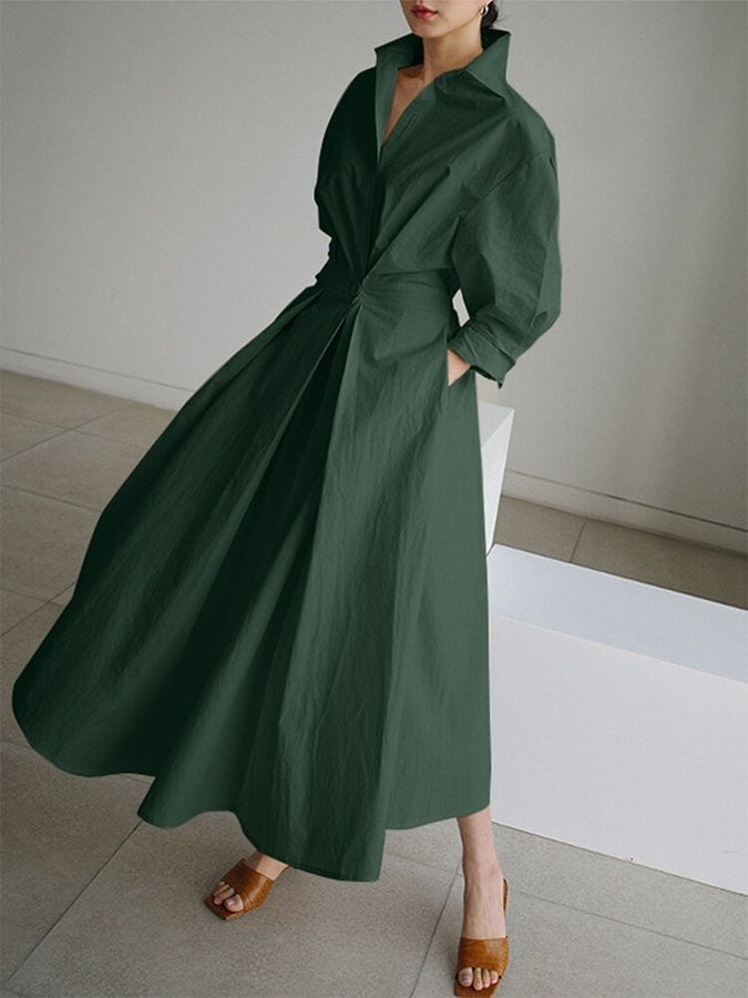 Ulla | Women's Collared Long Sleeve Maxi Dress