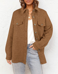 Ulla | Women's Pockets Casual Quilted Jacket in Brown