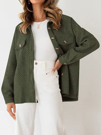 Ulla | Women's Pockets Casual Quilted Jacket in Olive Green