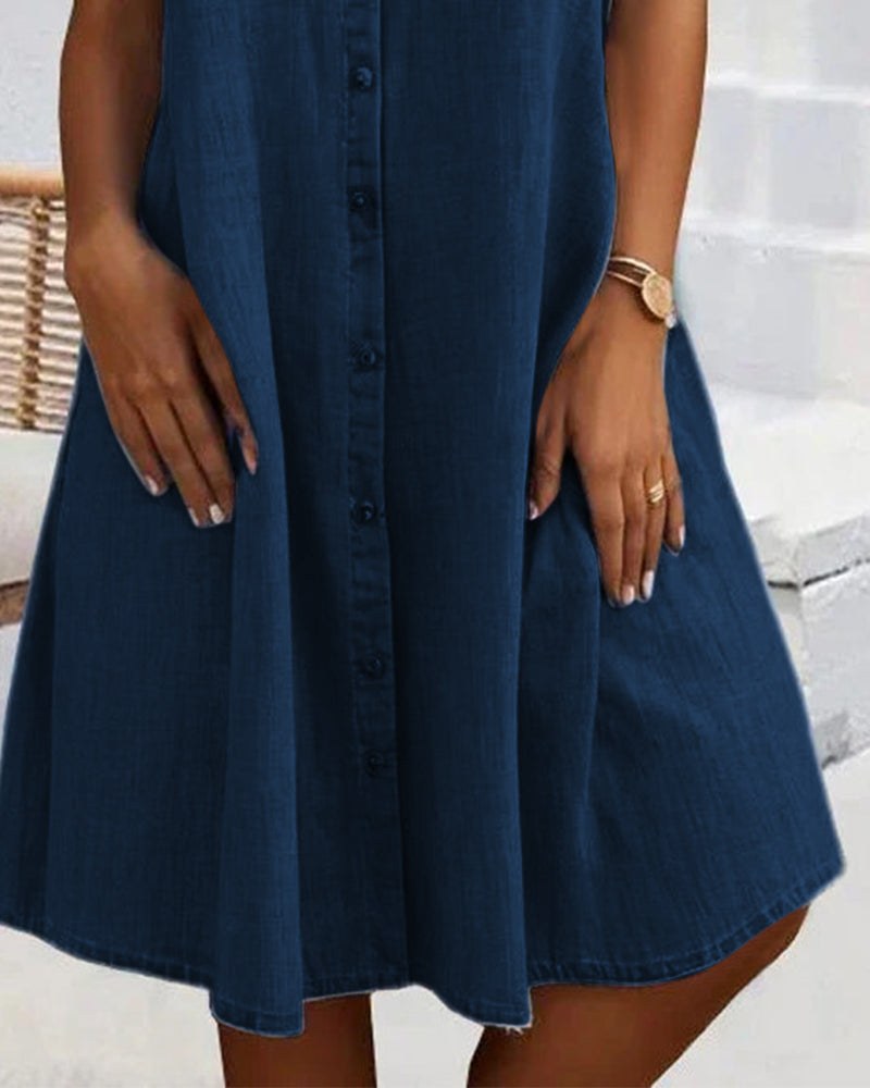 Ulrika | Women's Collared Button Front Pockets Dress