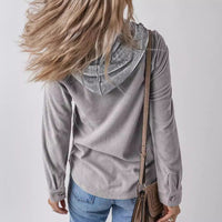 Ulrika | Women's Textured Oversized Hooded Casual Jacket