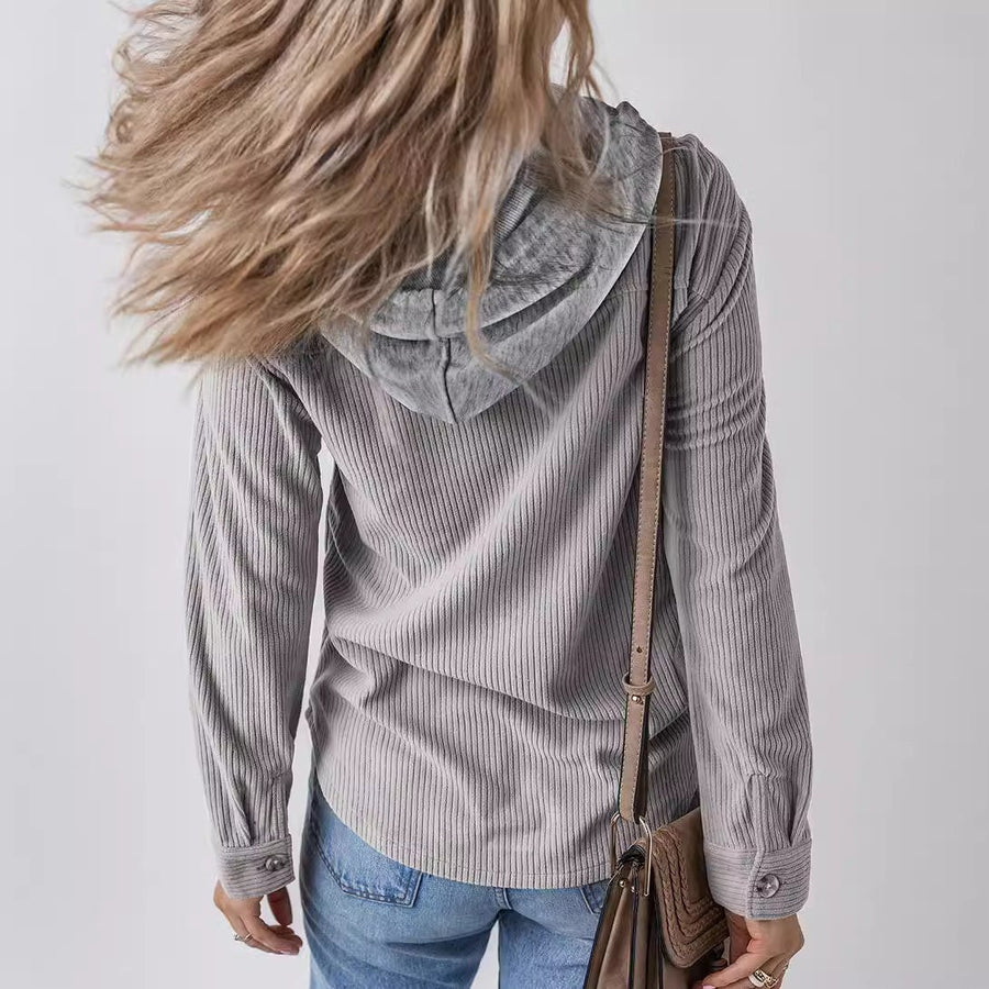 Ulrika | Women's Textured Oversized Hooded Casual Jacket