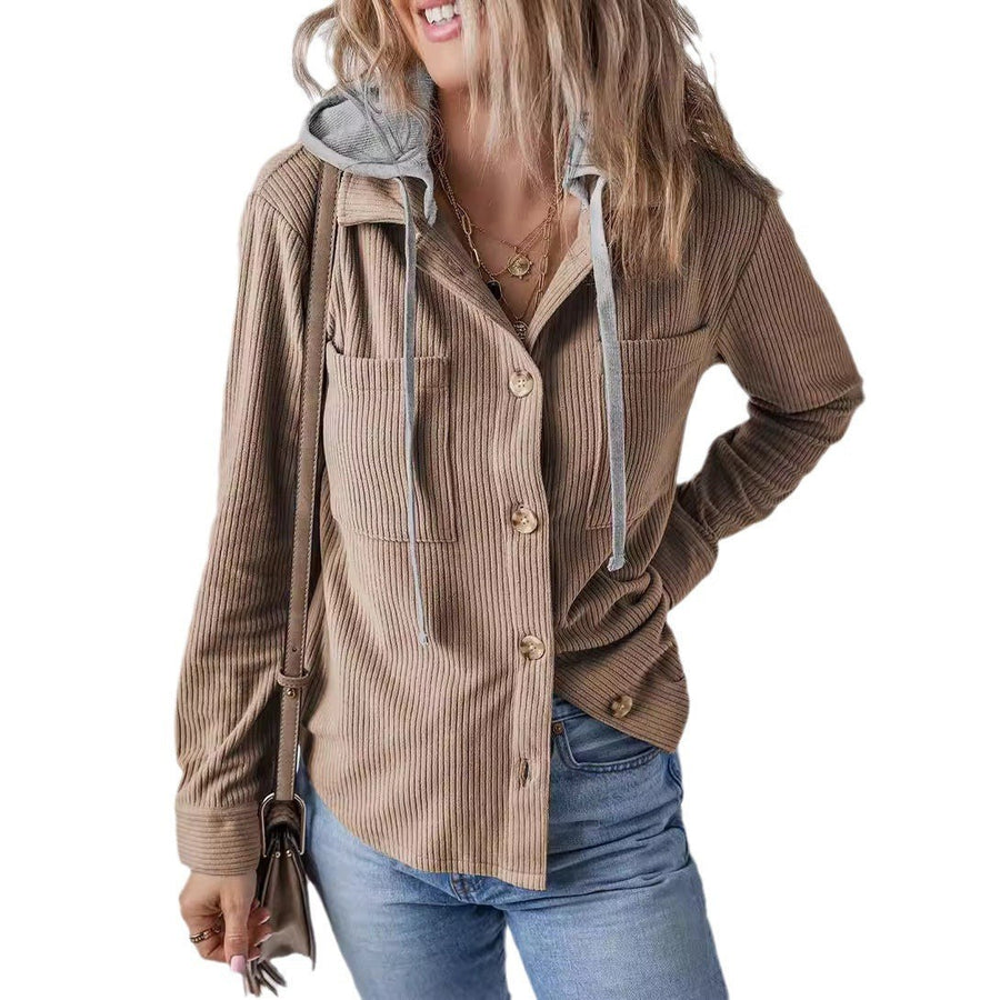 Ulrika | Women's Textured Oversized Hooded Casual Jacket