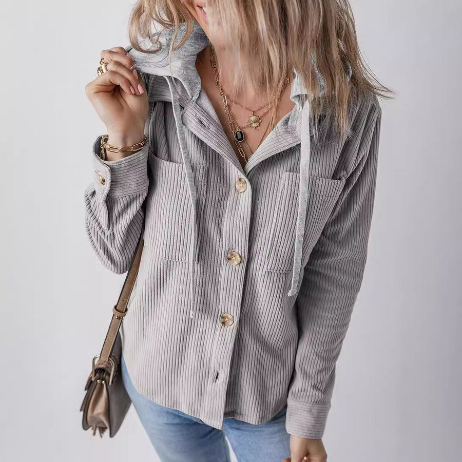Ulrika | Women's Textured Oversized Hooded Casual Jacket