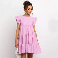 Una | Women's Ruffle Detail Tailored Casual Dress