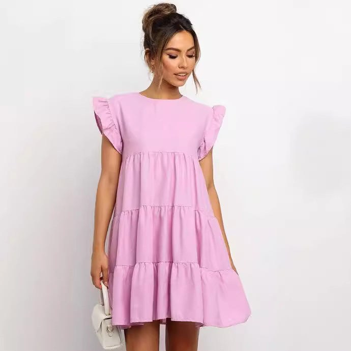 Una | Women's Ruffle Detail Tailored Casual Dress