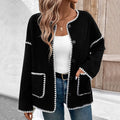 Una | Women's Button Detail Pockets Knit Cardigan