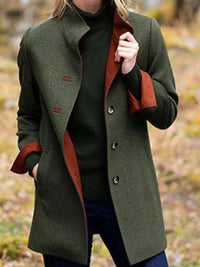 Undine | Women's Button-Front Elegant Coat in Green