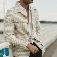 Ursula | Women's Striped Pockets Fashionable Casual Jacket