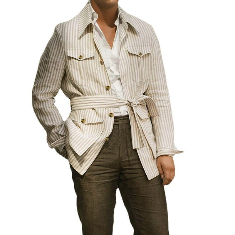 Ursula | Women's Striped Pockets Fashionable Casual Jacket