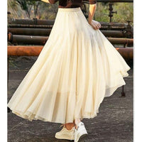 Valeriana | Women's Flowing Maxi Skirt in Black