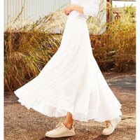 Valeriana | Women's Flowing Maxi Skirt in White