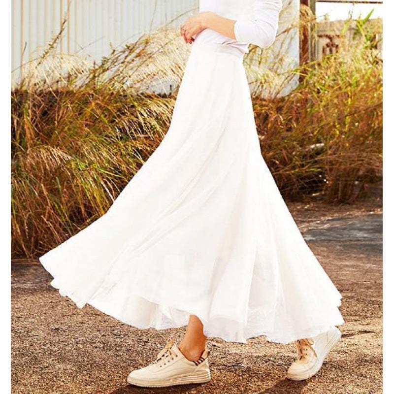 Valeriana | Women's Flowing Maxi Skirt in White