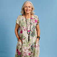 Valerie | Women's Floral Pocket Loose Silhouette Midi Dress
