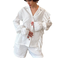 Valerie | Women's Ruffle Detail Short Sleeve Casual Pajama Set