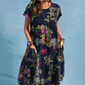 Valerie | Women's Floral Pocket Loose Silhouette Midi Dress