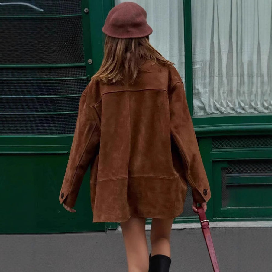 Valerie | Women's Casual Leather Jacket in Coffee