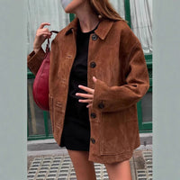 Valerie | Women's Casual Leather Jacket in Coffee