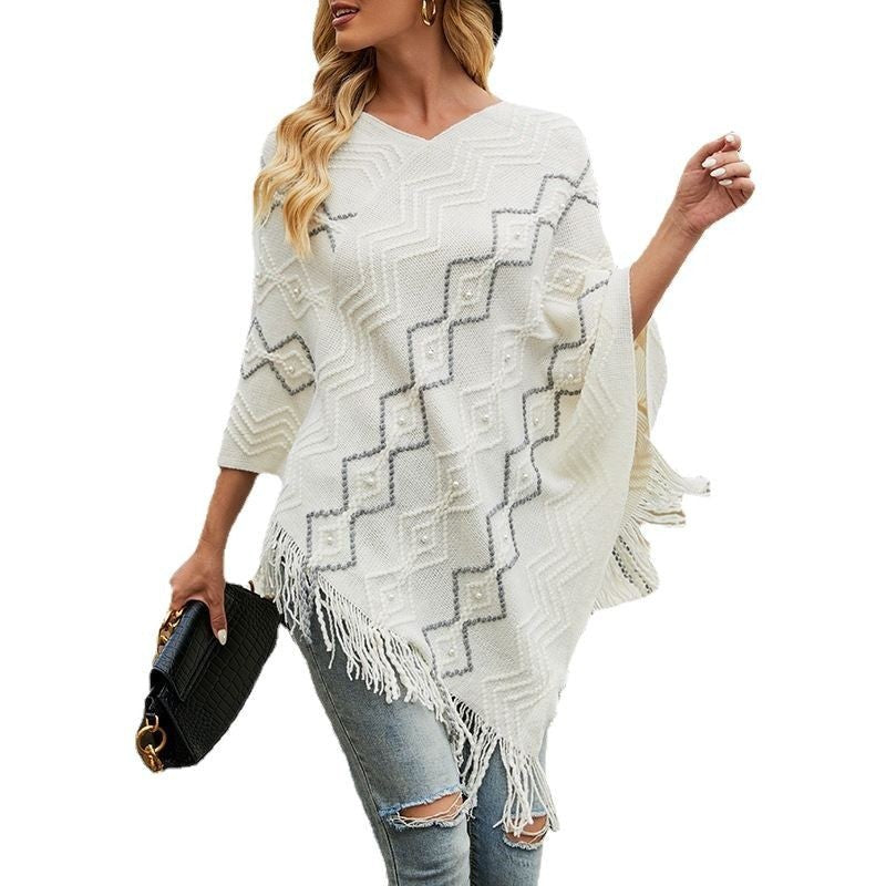 Valeska | Women's Fringe Elegant Poncho