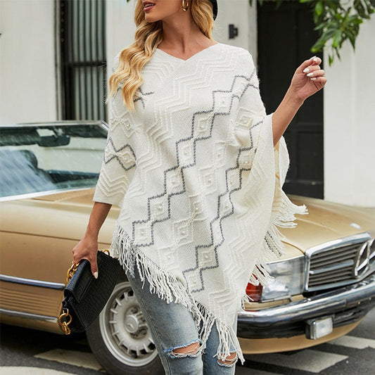 Valeska | Women's Fringe Elegant Poncho