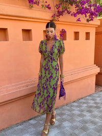 Vanessa | Women's Floral Print Design Maxi Dress