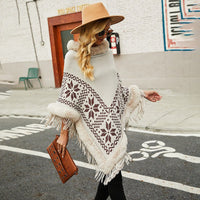 Vanina | Women's Faux Fur Fringe Elegant Poncho