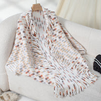 Varinia | Women's Plaid Elegant Modern Poncho in Apricot