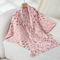 Varinia | Women's Plaid Elegant Modern Poncho in Pink