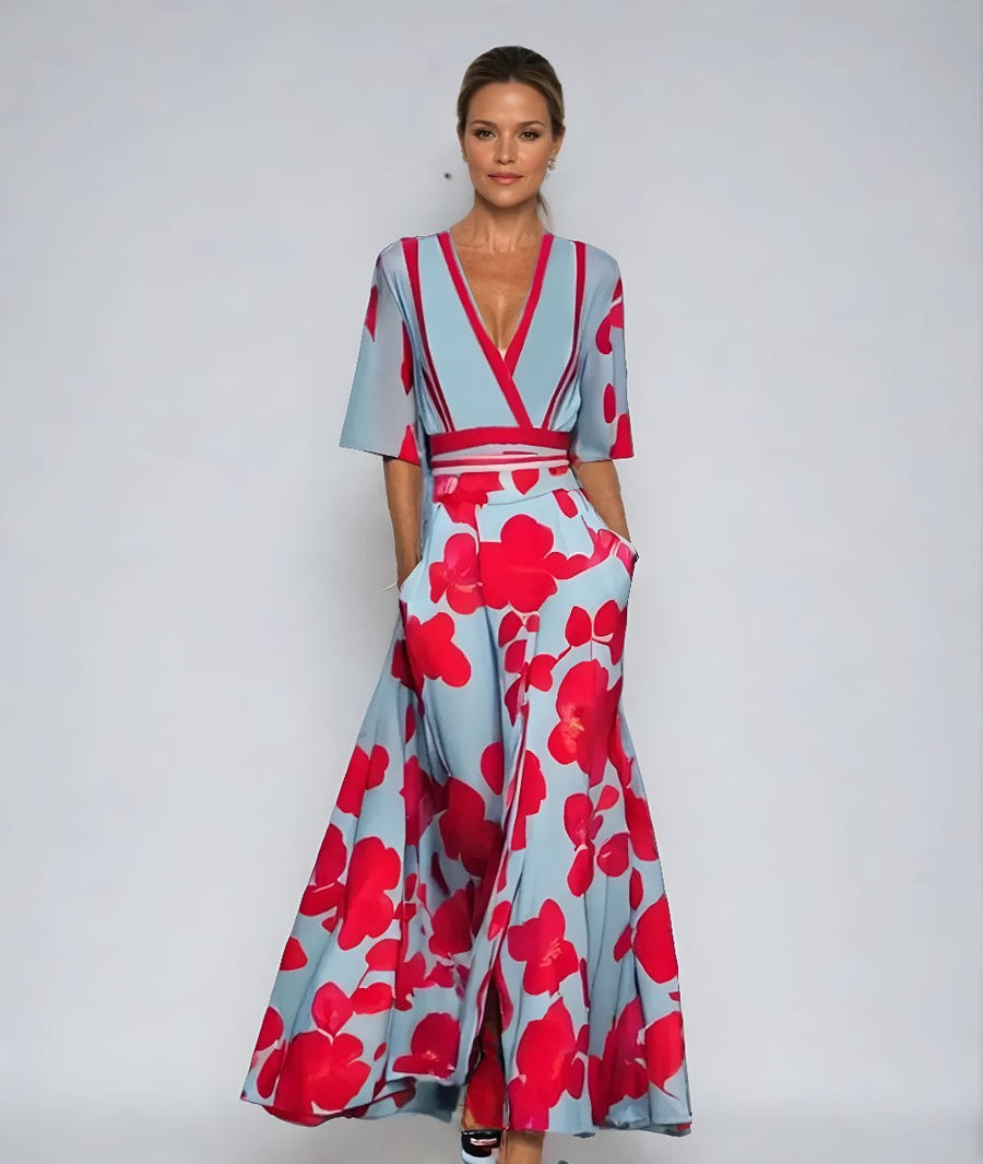 Verena | Women's Floral Wrap Maxi Length Dress