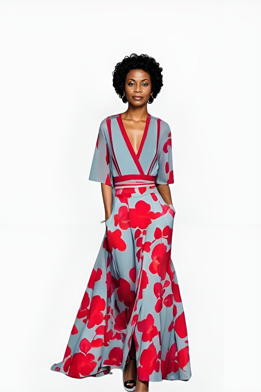 Verena | Women's Floral Wrap Maxi Length Dress