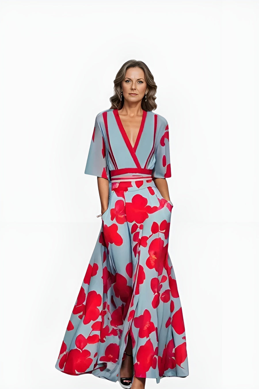 Verena | Women's Floral Wrap Maxi Length Dress