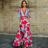 Verena | Women's Floral Wrap Maxi Length Dress